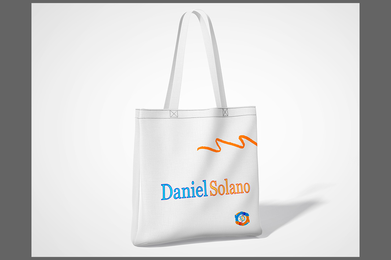 Mockup en bolsa de tela blanca